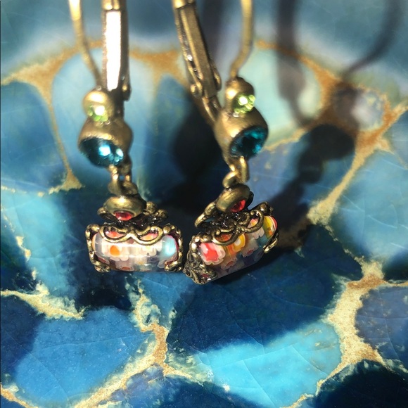 Vintage Elegant Multicolor Dangle Earrings - Picture 3 of 7